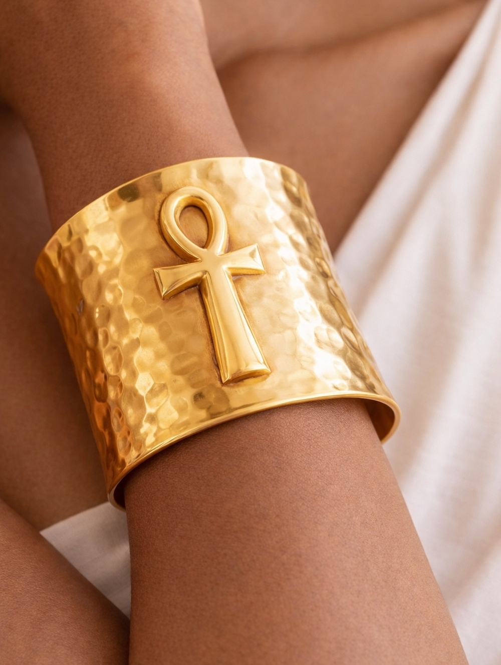 Brass Ankh Cuff Bracelet